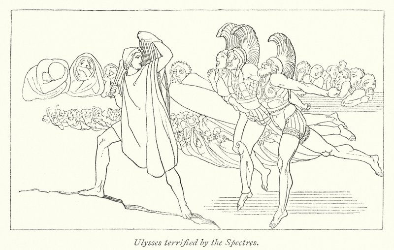 Ulisses aterrorizado com os Espectros (litho) de English School