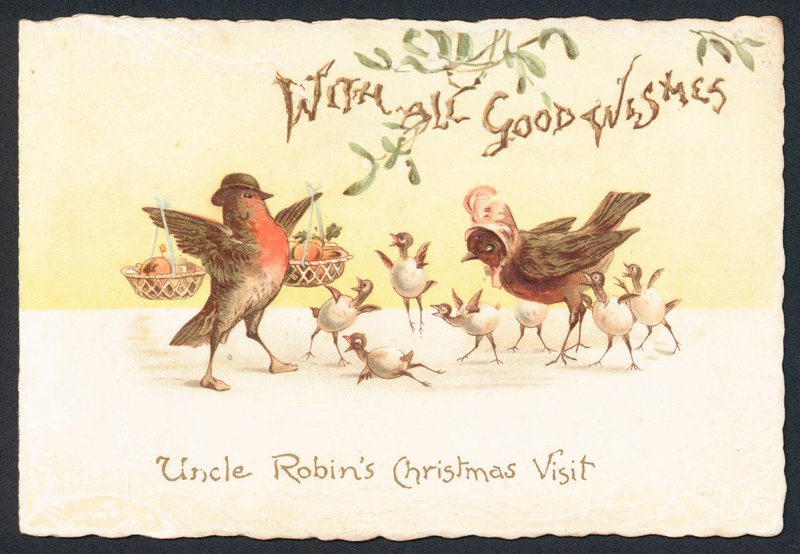 Visita de Natal do tio Robins, cartão de Natal de English School