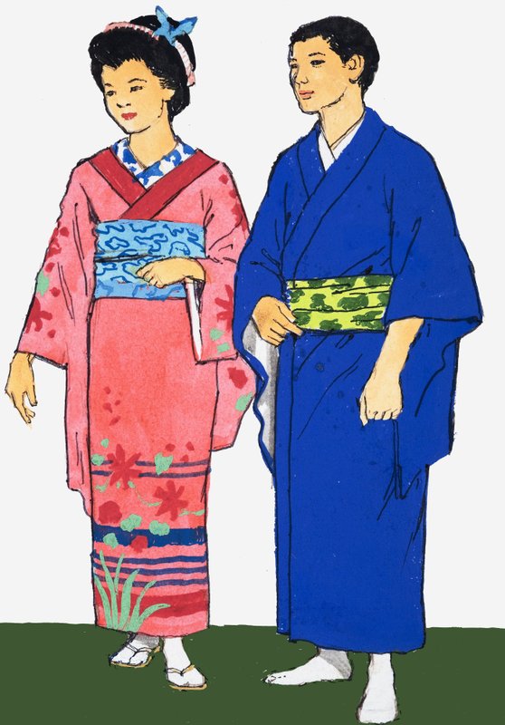 Foto não identificada do homem e mulher japoneses de English School