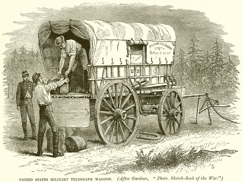 Waggon de telégrafo militar dos Estados Unidos de English School