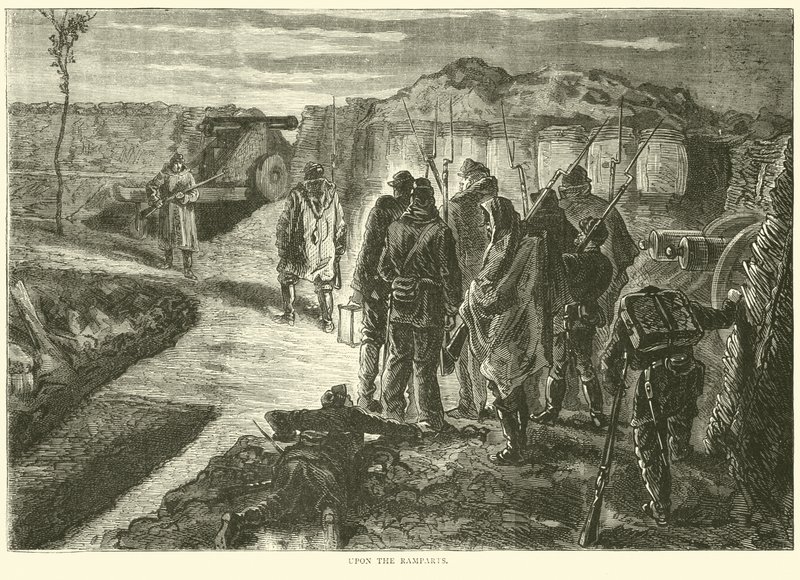 Em cima das muralhas, outubro de 1870 de English School
