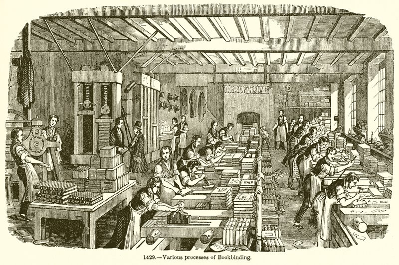 Vários processos de encadernação de English School