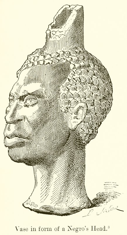 Jarra em forma de cabeça de negro (gravura) de English School