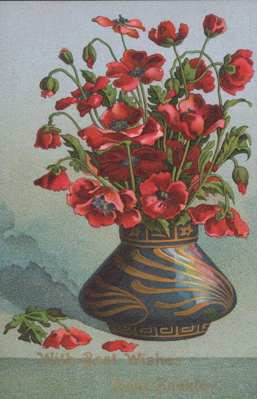 Vaso de papoilas (cromolito) de English School