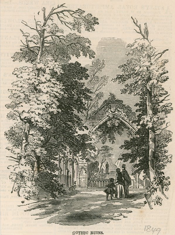 Vauxhall Gardens, Londres: As ruínas góticas de English School