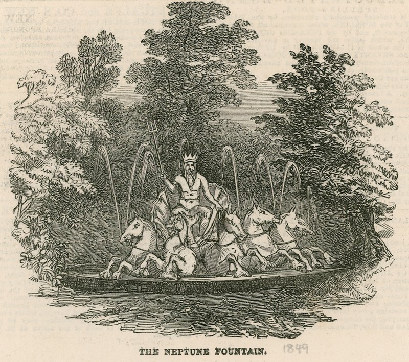 Vauxhall Gardens, Londres: A fonte de Netuno de English School
