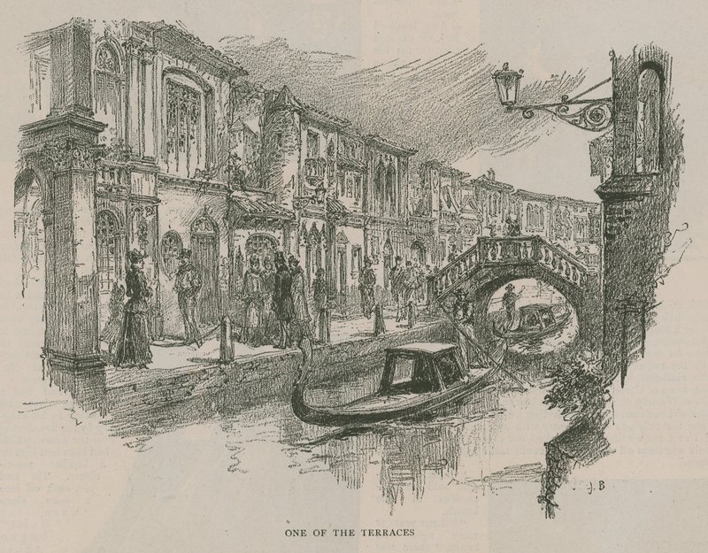 Veneza em Londres: Sketches at Olympia - um dos terraços de English School