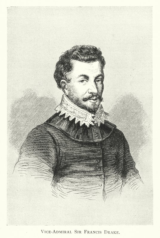 Vice-Almirante Sir Francis Drake (gravura) de English School