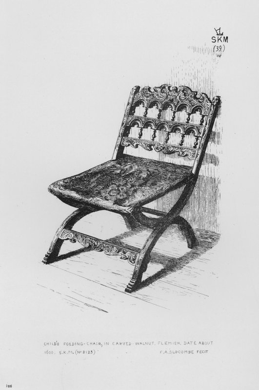 Victoria And Albert Museum: Criança de cabelo dobrável, em nogueira esculpida, flamengo, data cerca de 1600 (gravura) de English School