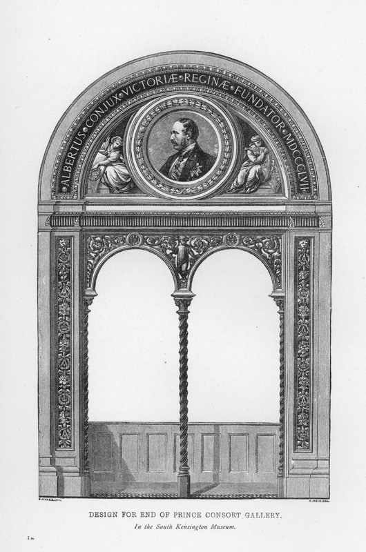 Victoria And Albert Museum: Design para a Galeria End of Prince Consort (gravura) de English School