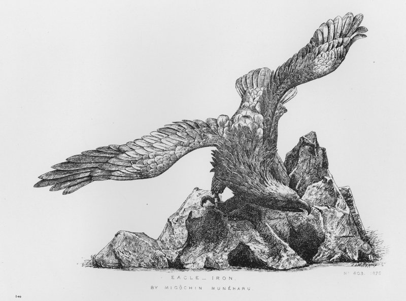 Victoria And Albert Museum: Águia, ferro, de Migochin Muneharu (gravura) de English School