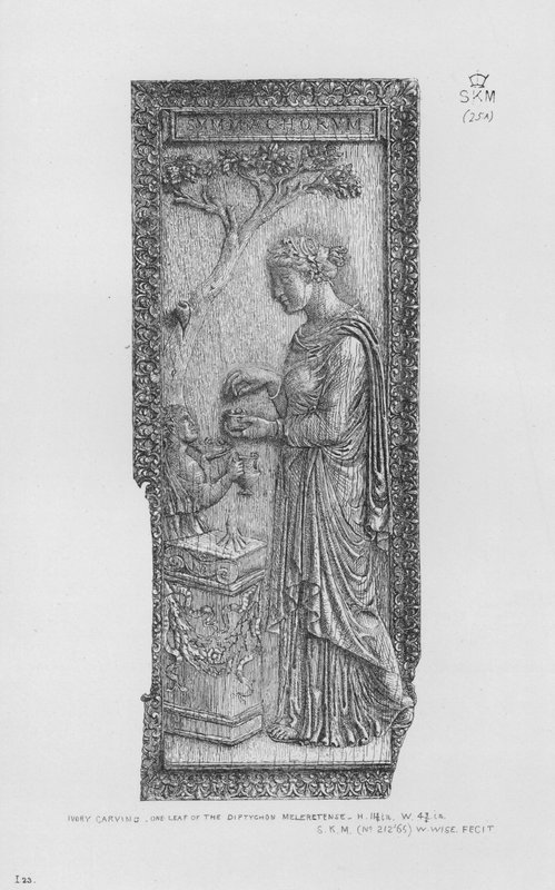 Victoria And Albert Museum: Escultura em marfim, uma folha do Diptychon Meleretense (gravura) de English School