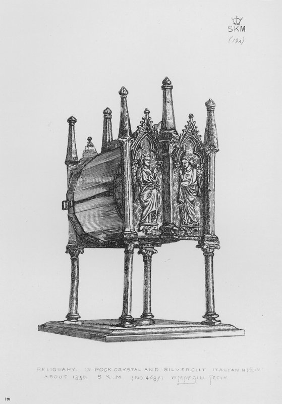Victoria And Albert Museum: Relicary, em cristal de rocha e prata dourada, italiano, cerca de 1350 de English School