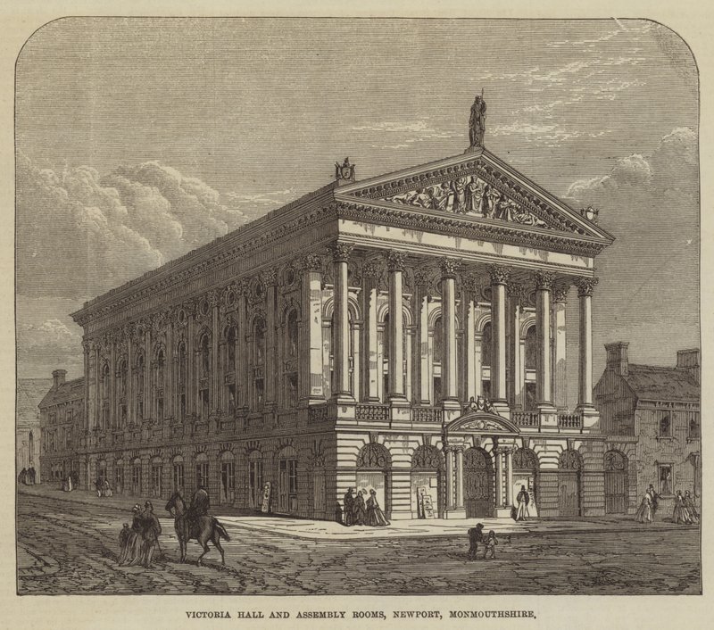 Victoria Hall and Assembly Rooms, Newport, Monmouthshire (gravura) de English School