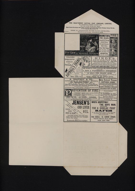 Papel de carta meio-penny vitoriano (litho) de English School