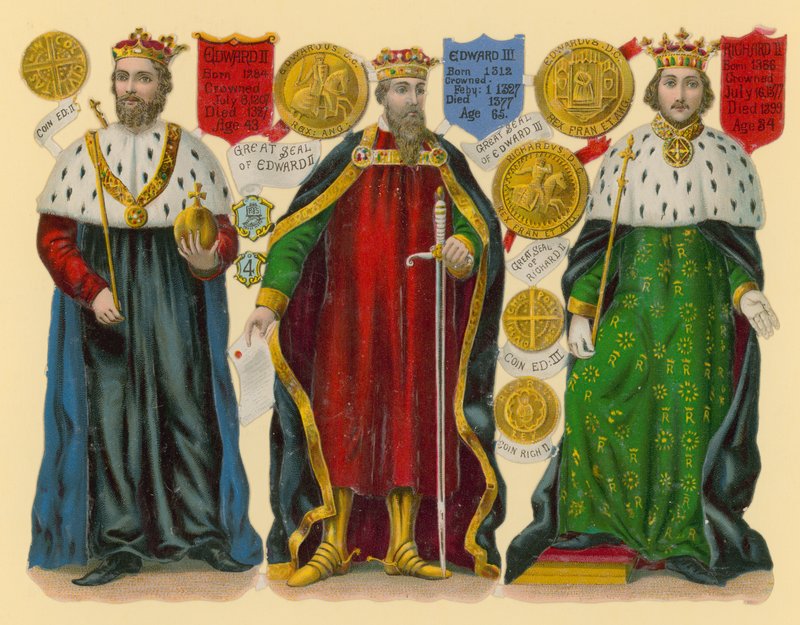 Sucata vitoriana: Rei Eduardo II, Rei Eduardo III, Rei Ricardo II de English School