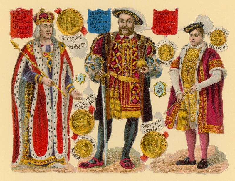 Sucata vitoriana: Rei Henrique VII, Rei Henrique VIII, Rei Eduardo VI de English School
