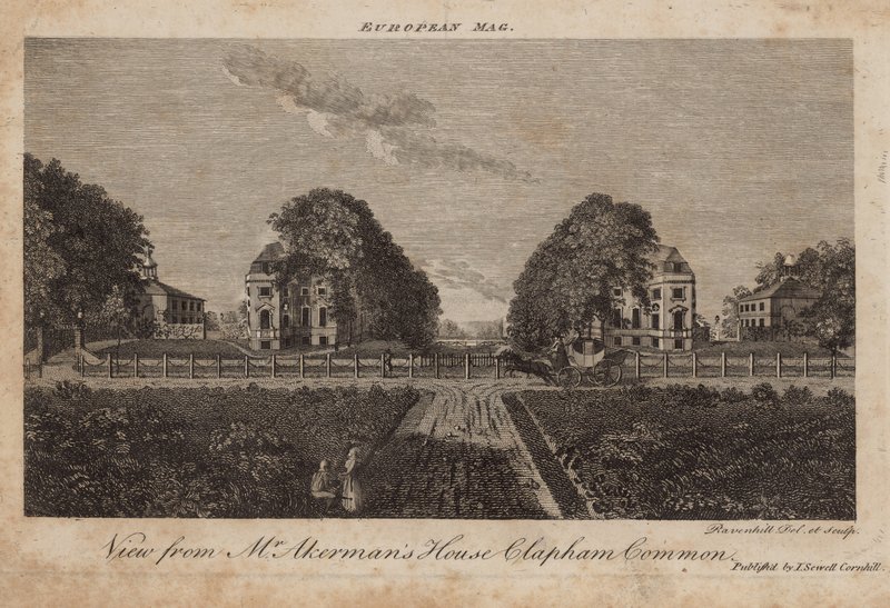 Vista da casa do Sr. Ackermans, Clapham Common, Surrey de English School