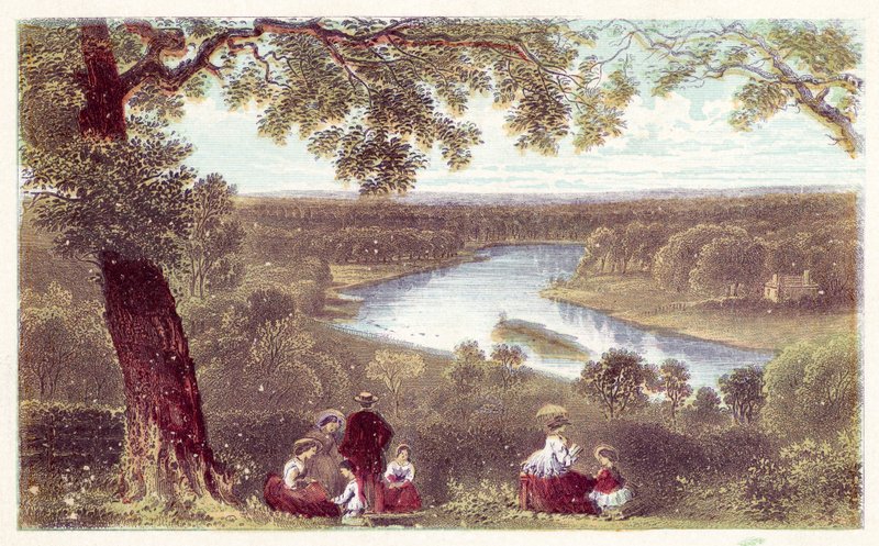 Vista de Terrace, Richmond Hill (cor litho) de English School