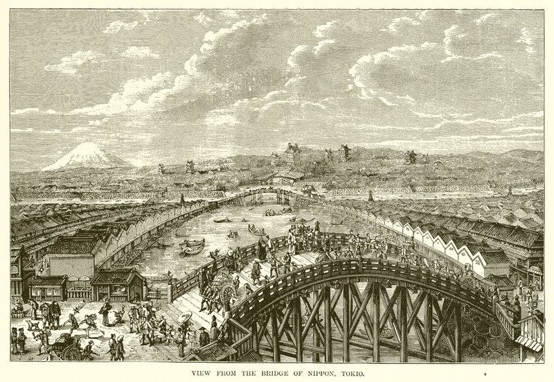 Vista da ponte de Nippon, Tóquio de English School
