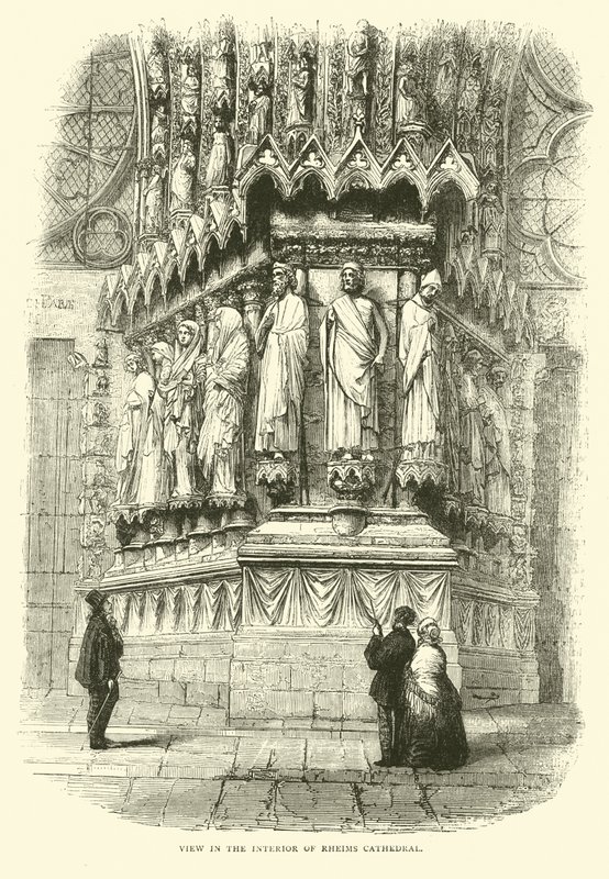 Vista no interior da Catedral de Reims, em setembro de 1870 de English School