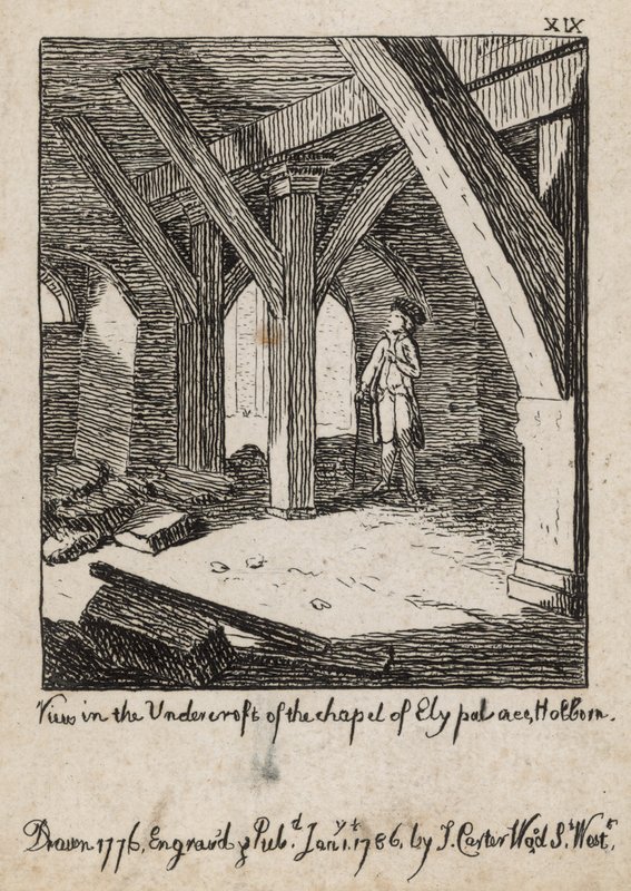 Ver no undercroft da capela do Ely Palace, Holborn de English School
