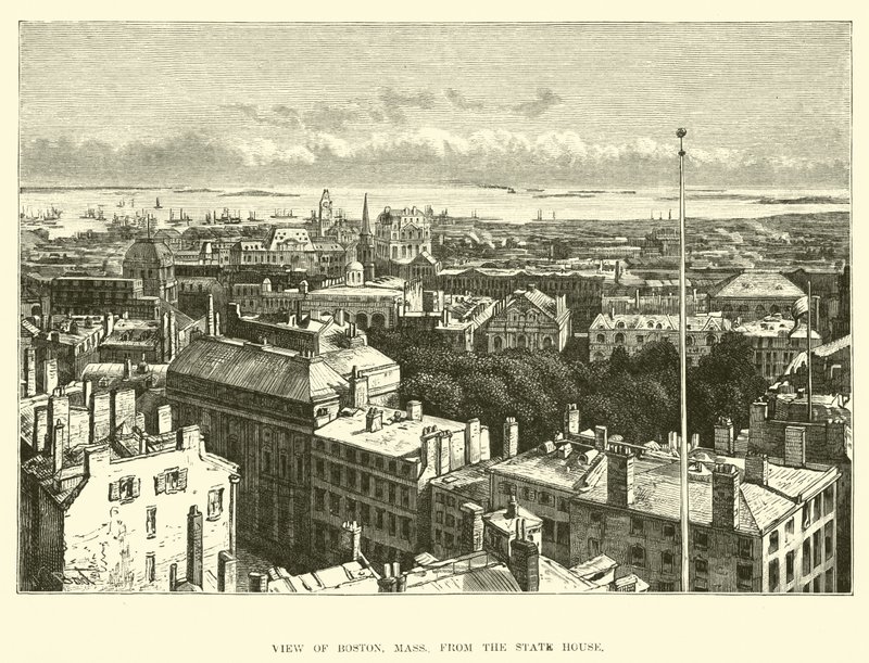 Vista, de, boston, massachusetts, de, a, casa estatal de English School