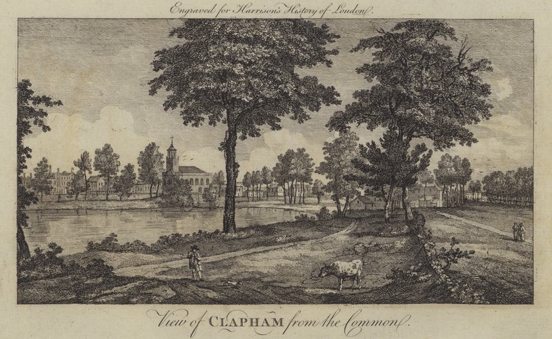 Vista de Clapham do Comum (gravura) de English School