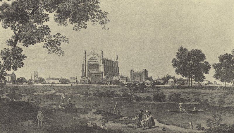Vista do Eton College, c 1747 (gravura) de English School