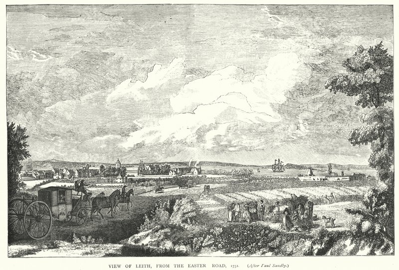 Vista de Leith, da rua da Páscoa, 1751 de English School