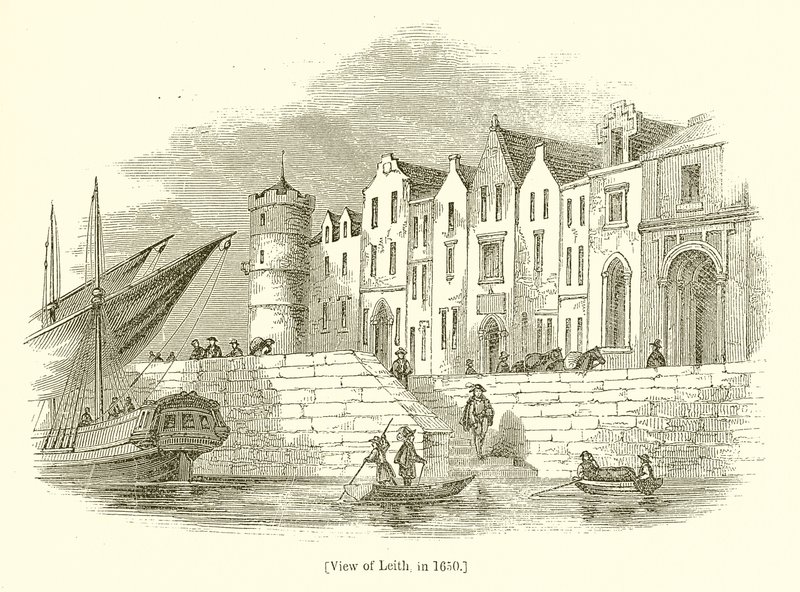 Vista de Leith, em 1650 de English School