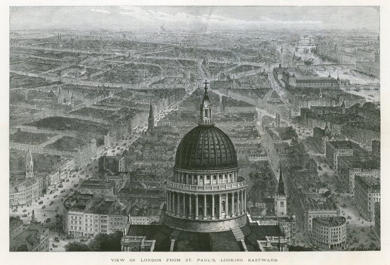 Vista, de, londres, de, st, pauls, catedral, olhar, eastward de English School
