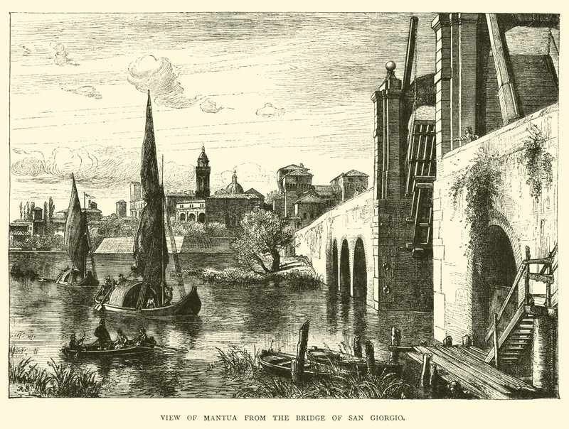 Vista, de, mantua, de, a, ponte, de, san giorgio de English School