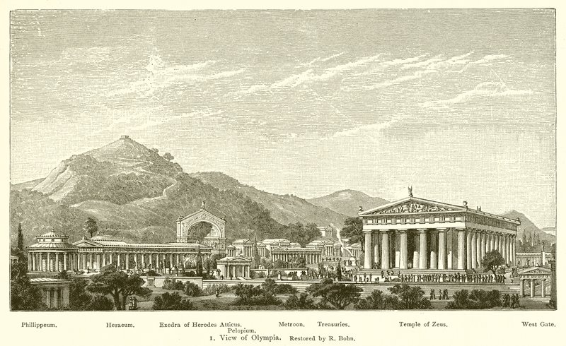 Vista de Olímpia, restaurada por R Bohn de English School