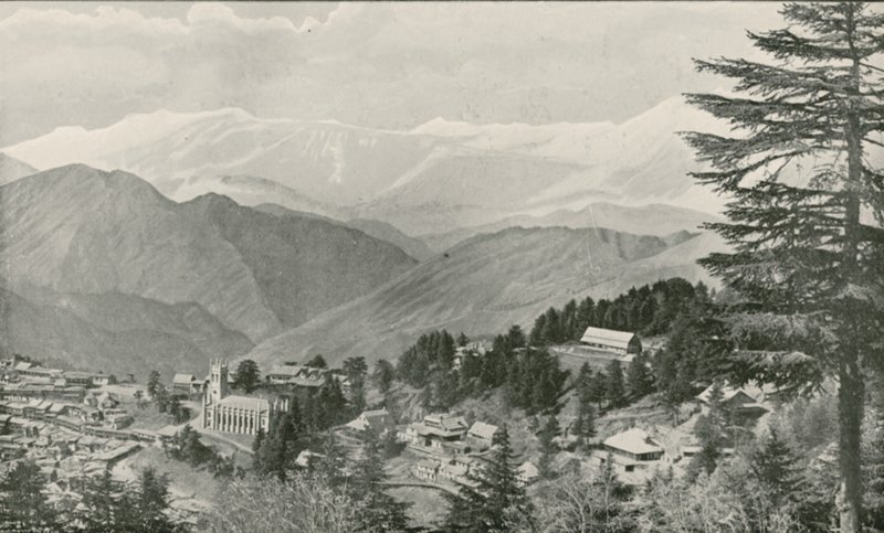 Vista de Simla, a sede de verão do governo indiano de English School