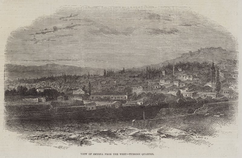 Vista de Esmirna do Oeste, Bairro Turco (gravura) de English School