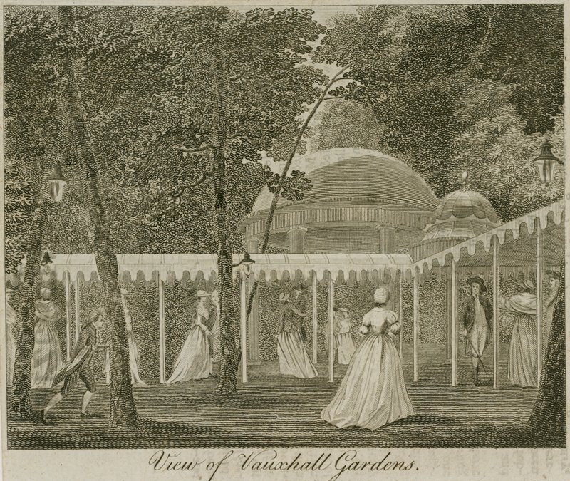 Vista, de, Vauxhall, jardins, londres de English School