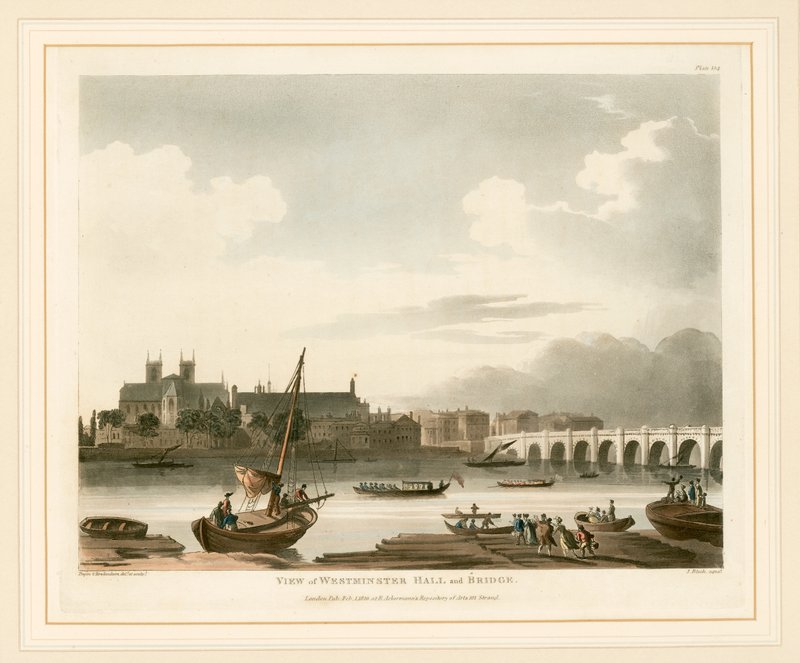 Vista, de, westminster, corredor, e, ponte de English School