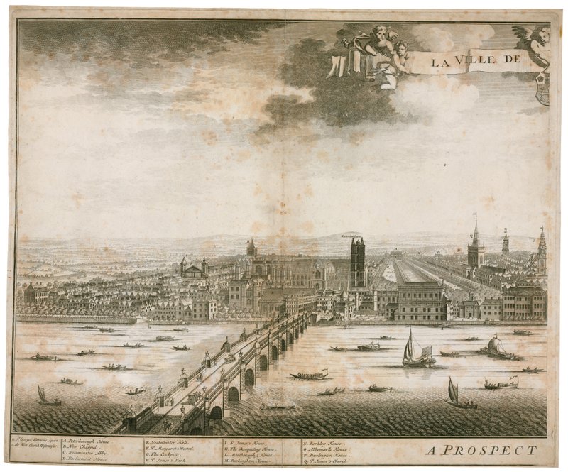 Vista, de, westminster, e, ponte de English School