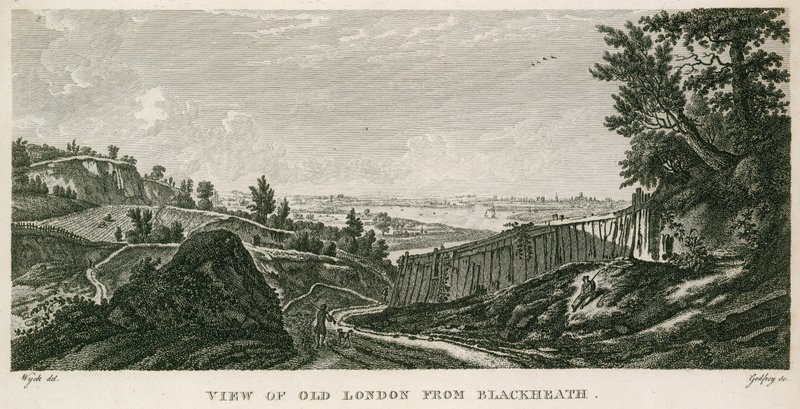Vista da velha Londres de Blackheath de English School