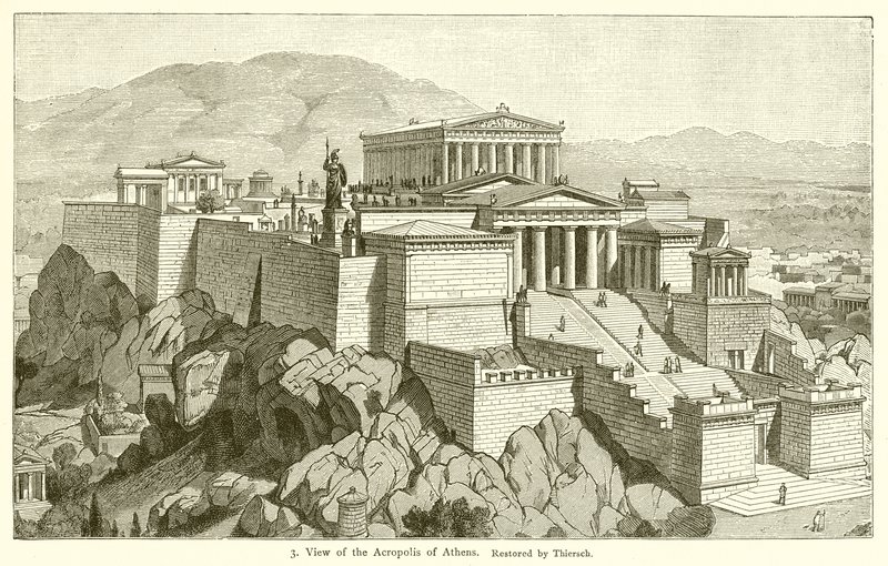 Vista da Acrópole de Atenas de English School