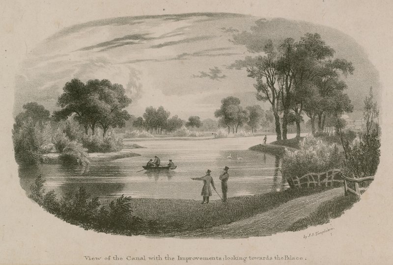 Vista do Canal, St Jamess Park, Londres, anterior às melhorias de English School