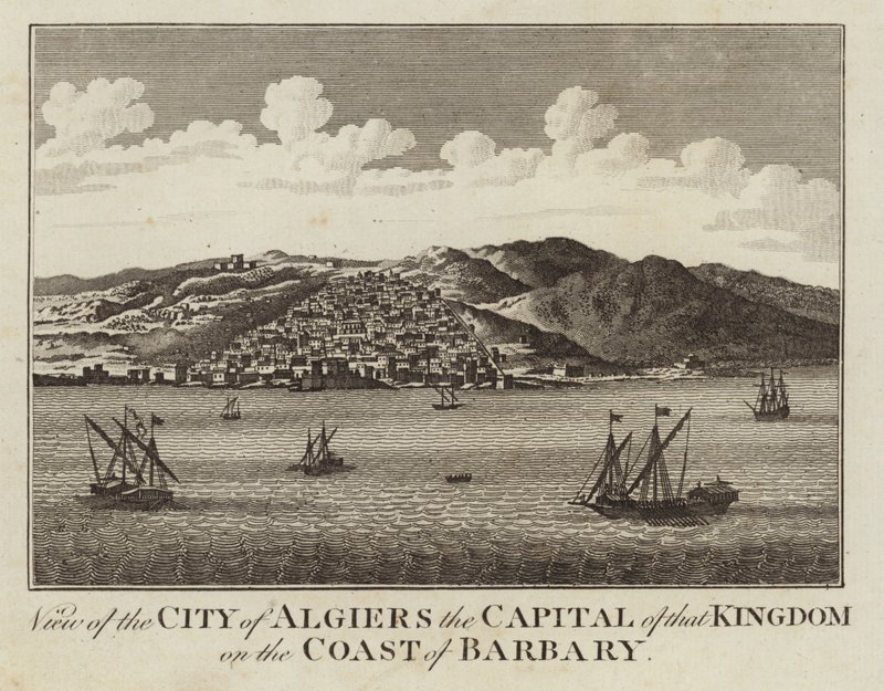 Vista da cidade de Argel, a capital desse reino na costa da Barbária de English School