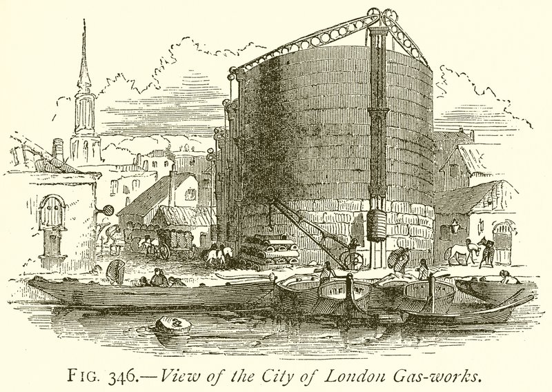 Vista da cidade de Londres Gas-Works de English School