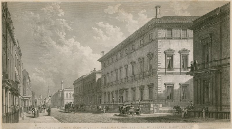 Vista da Reforma Club House em Pall Mall, agora edifício, por Charles Barry, arquiteto de English School