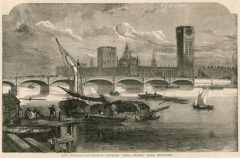 Vista, de, a, novo, ponte westminster, londres de English School