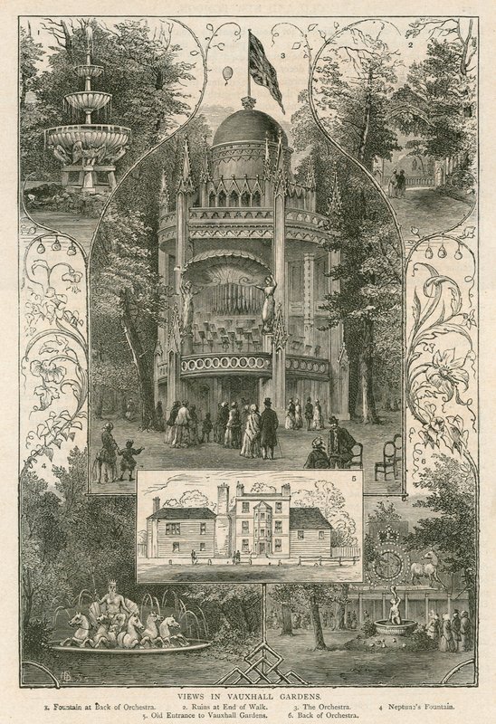 Vistas em Vauxhall Gardens, Londres de English School