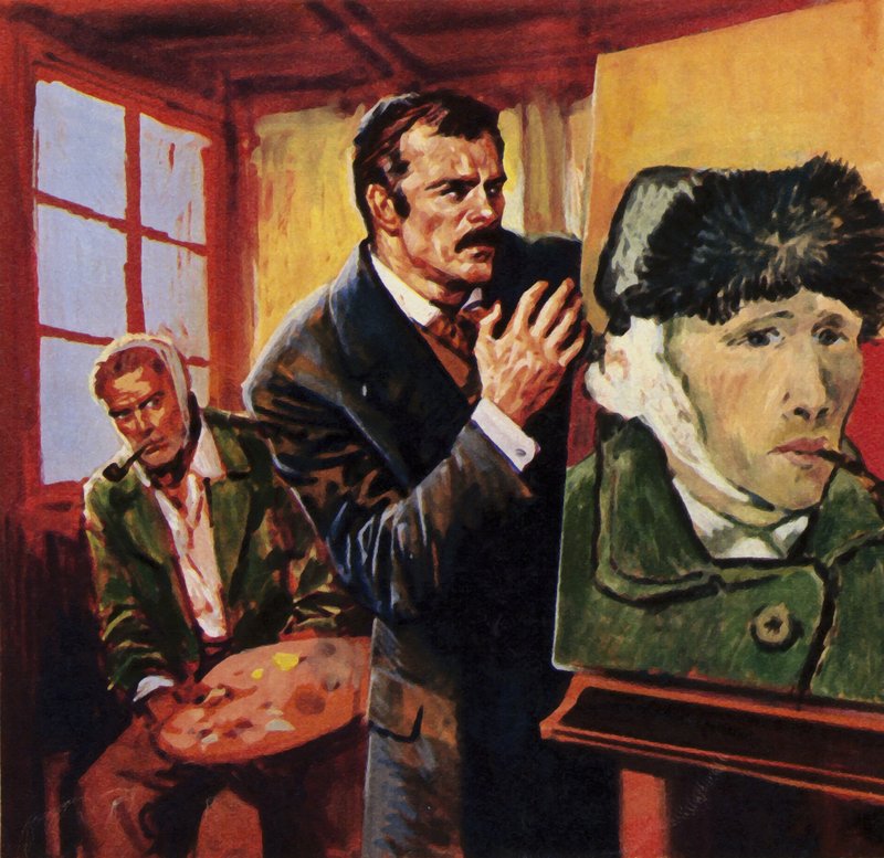 Vincent Van Gogh feriu sua própria orelha - famosa pintando um retrato de si mesmo em bandagens de English School