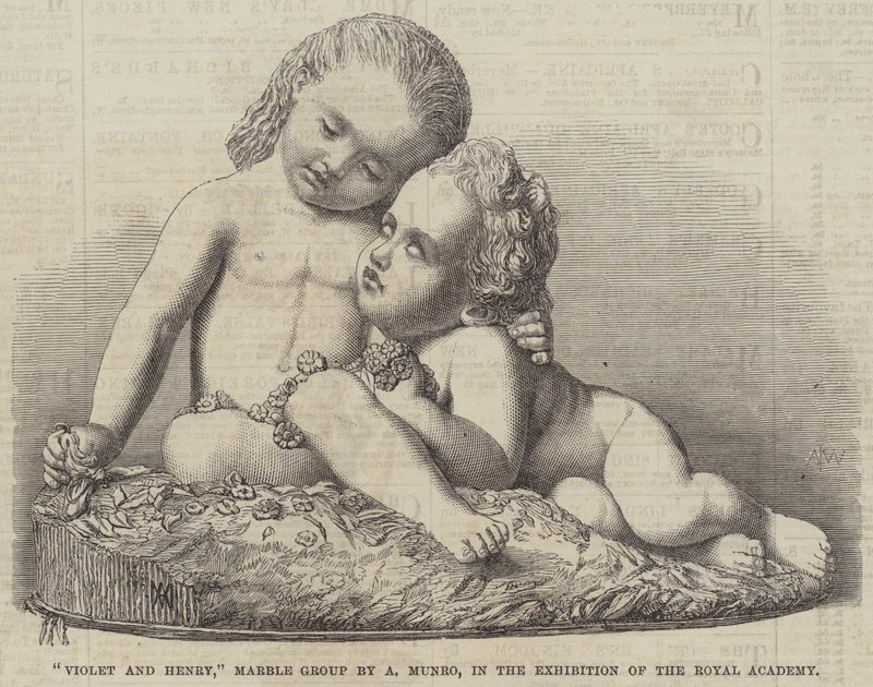 "Violet e Henry", Grupo Mármore de A Munro, na Exposição da Academia Real (gravura) de English School