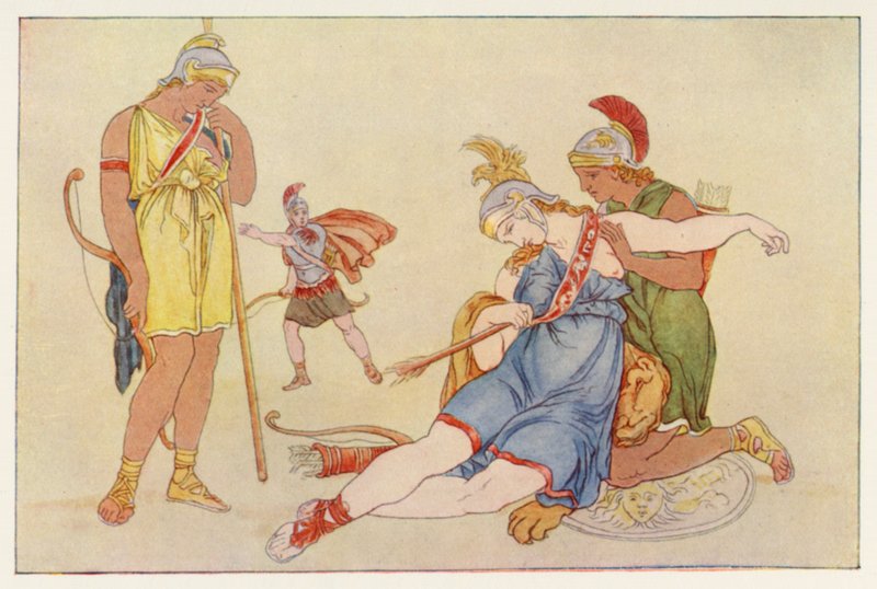 Eneida de Virgílio: A Morte de Camilla (lito colorido) de English School